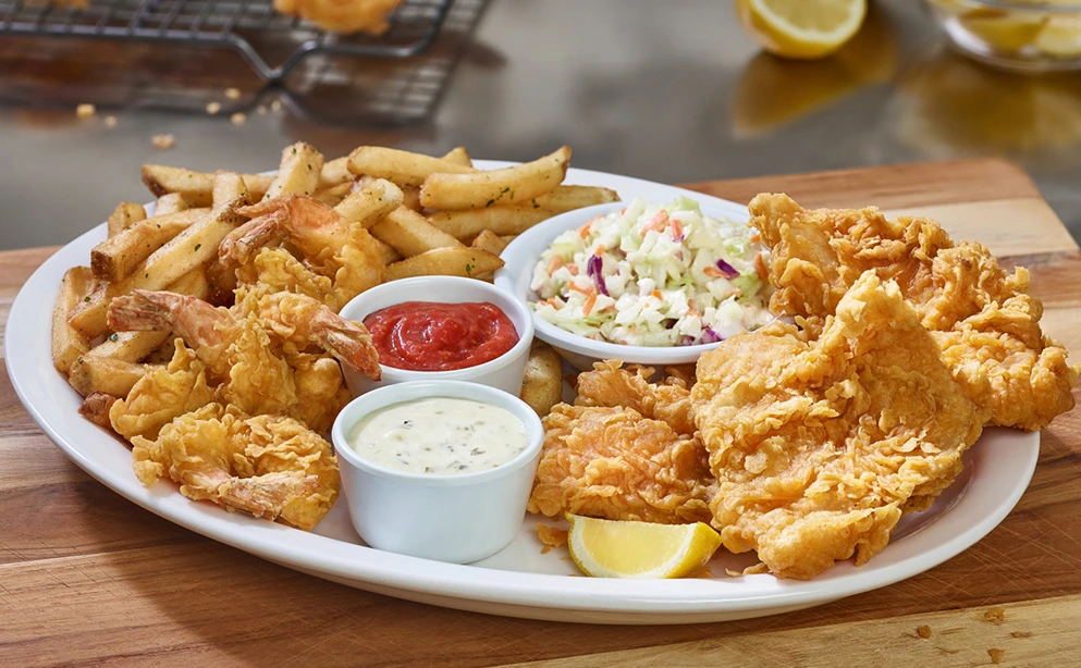 Beer-Battered Fish & Shrimp Platter